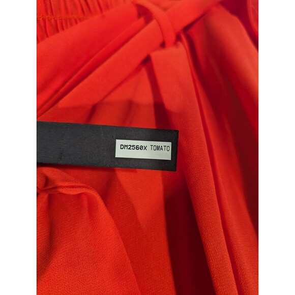 NWT Miss Avenue Pants Women Plus 1X Tomato Red High Waist Belted Wide Leg Flowy - Picture 4 of 7